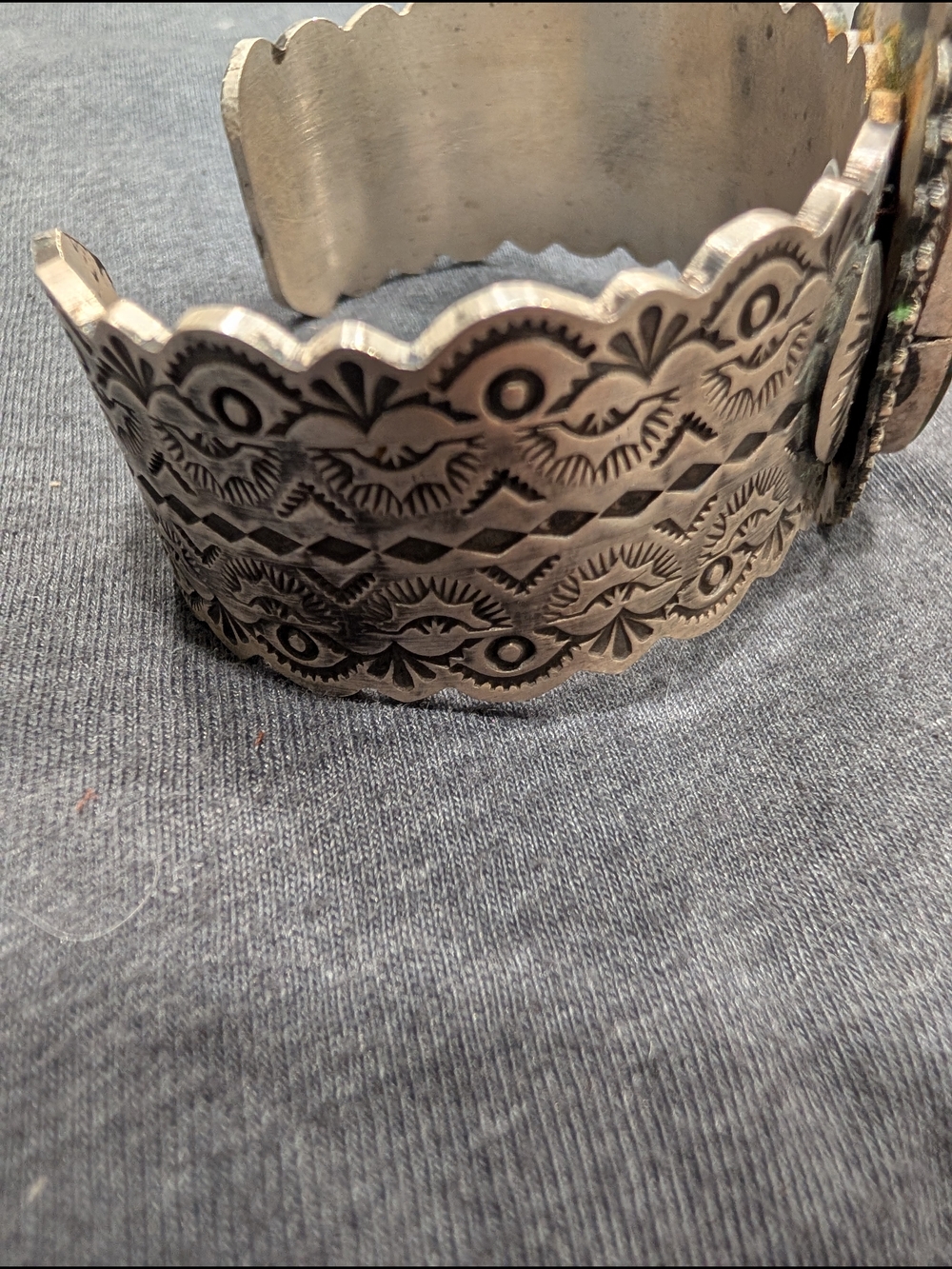 Sterling Silver Royston Turquoise Cuff By John Skeets - Picture 3 of 4